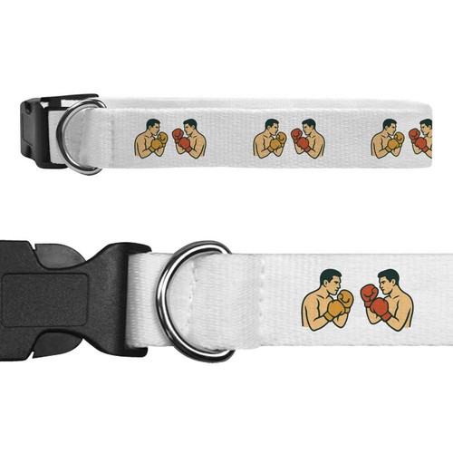 Boxing face off dog - dog, collars